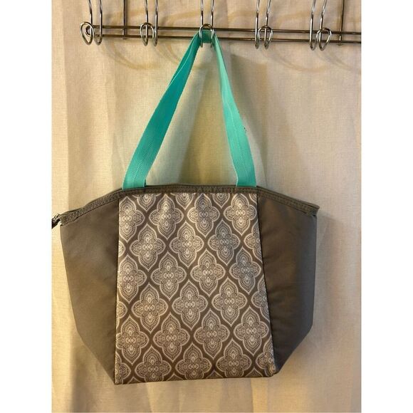 Igloo insulated zipper lunch tote gray green 16x12 bag - Picture 1 of 5